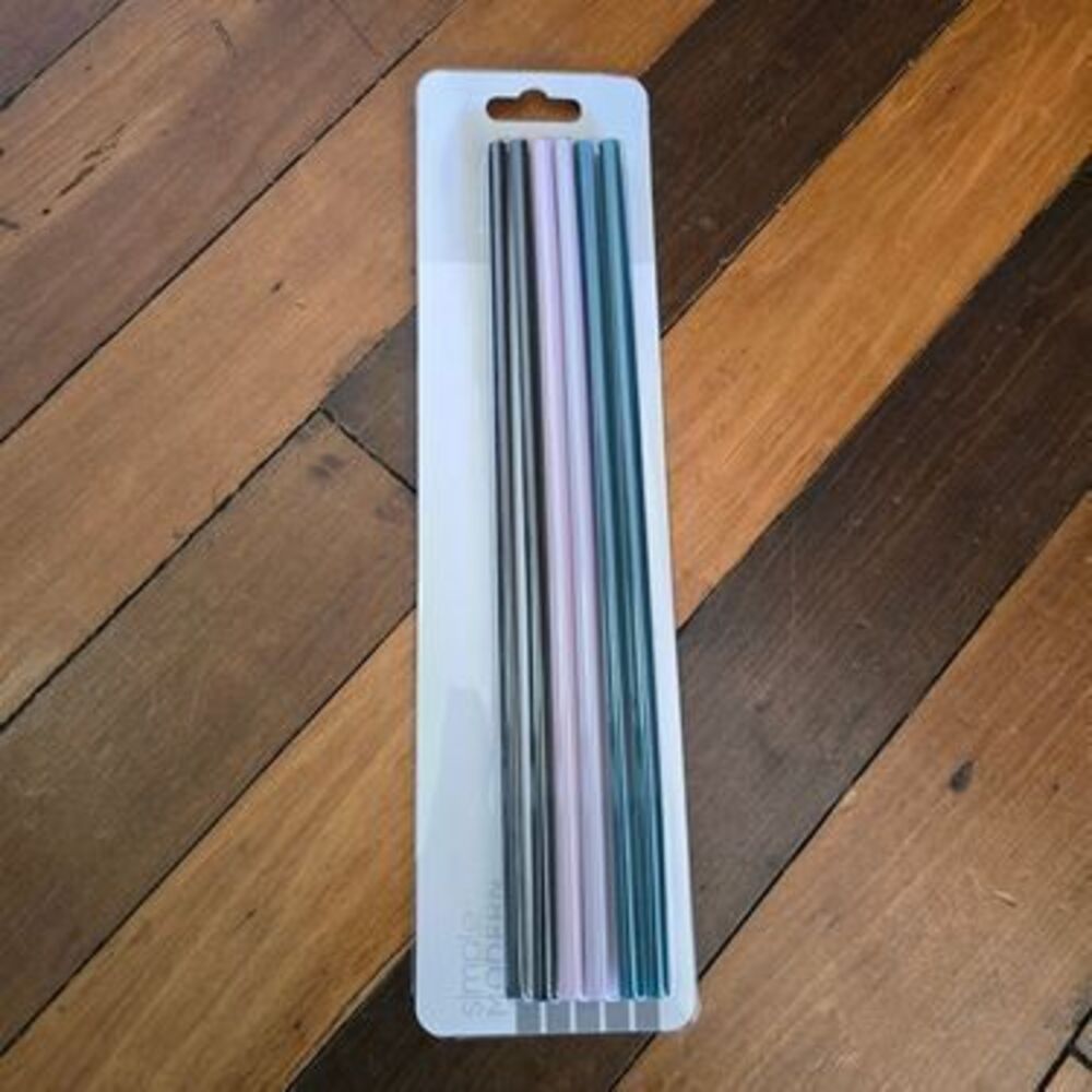 Simple Modern Reusable Straw Set - Pink, Blue, Black